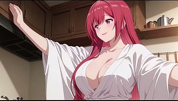 Anak Tiri Pulang Cepet, Lihat Istri Bapak Masak Pake Baju Tipis Seksi. Kureha Enomoto Cosplay Panas (buatan Ai)