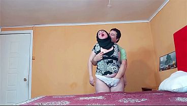 Wanita Berhijab Digeboyong Gaya Doggy, Nafas Berat, Jilbab Basah Kuyup.