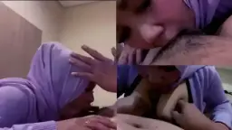 Sepongan Tante Jilbab Ungu, Ngegoda Bikin Ngilu.