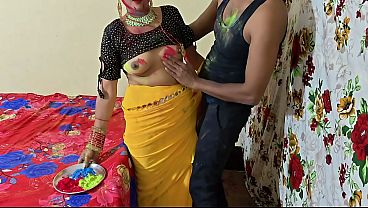 Dever Bhabhi Main Holi Ke Rang Mein Sexy Chudai, Clear Hindi Audio Ke Saath